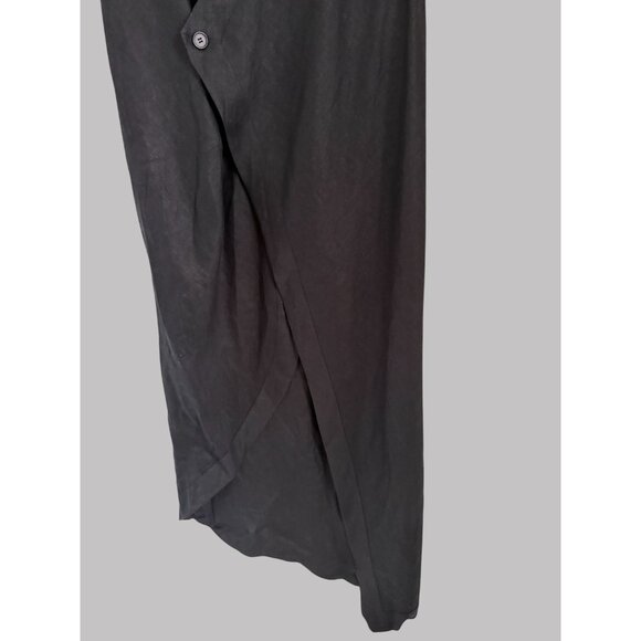 Sleeveless Black Wrap Dress With Button Closure By Metamorphoza 2XL Asymmetrical - Picture 5 of 7